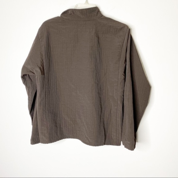 Eileen Fisher Brown Zip Front Nylon Blend Jacket Size Small - Picture 2 of 5
